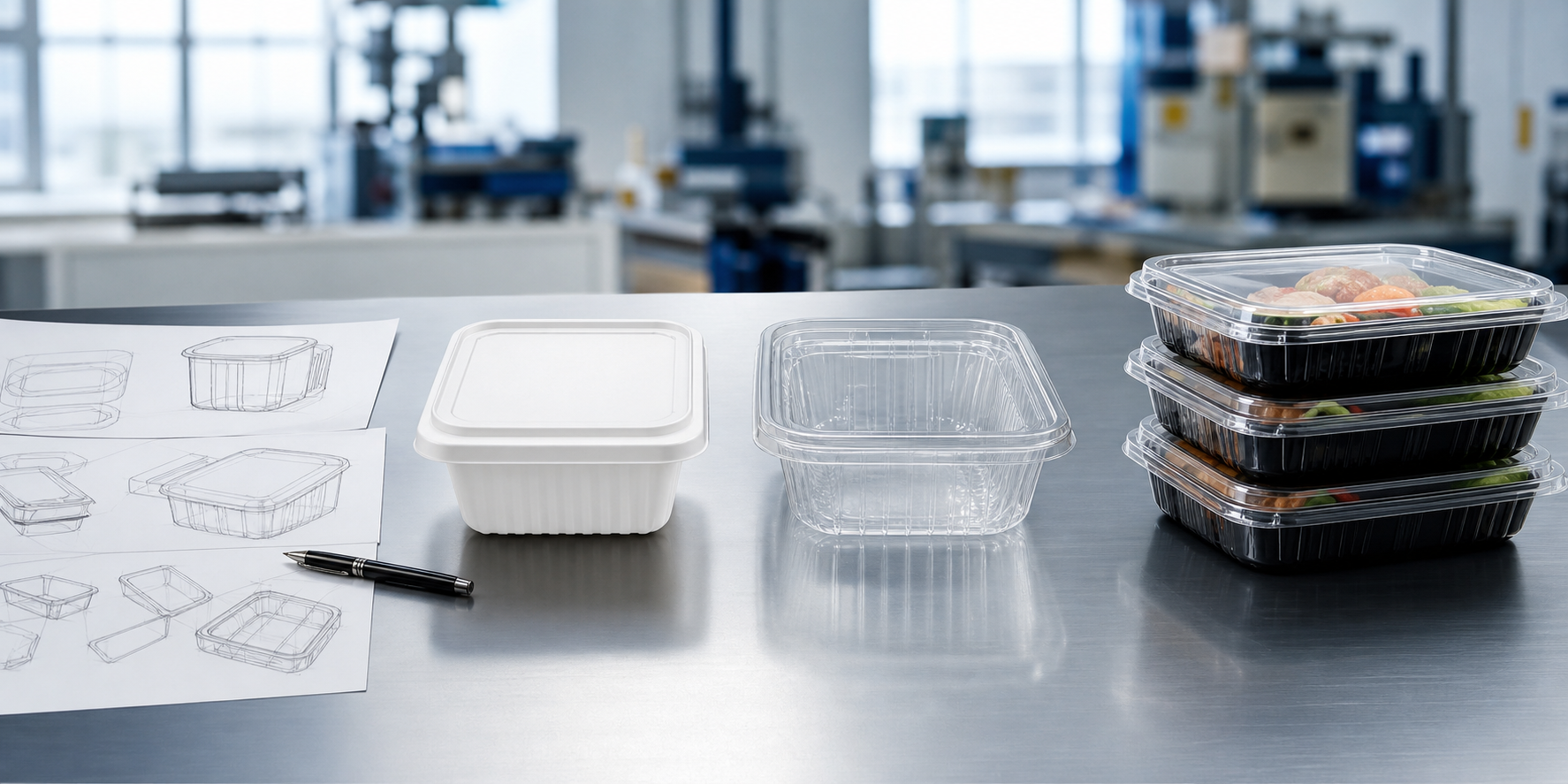 Custom food packaging development from concept sketches to finished containers