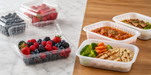PET clamshell containers compared with PP takeaway food containers